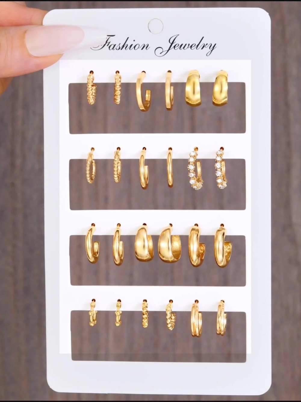 Fashion Jewelry Gold Tone 12-Pair Mixed Hoop Earring Set